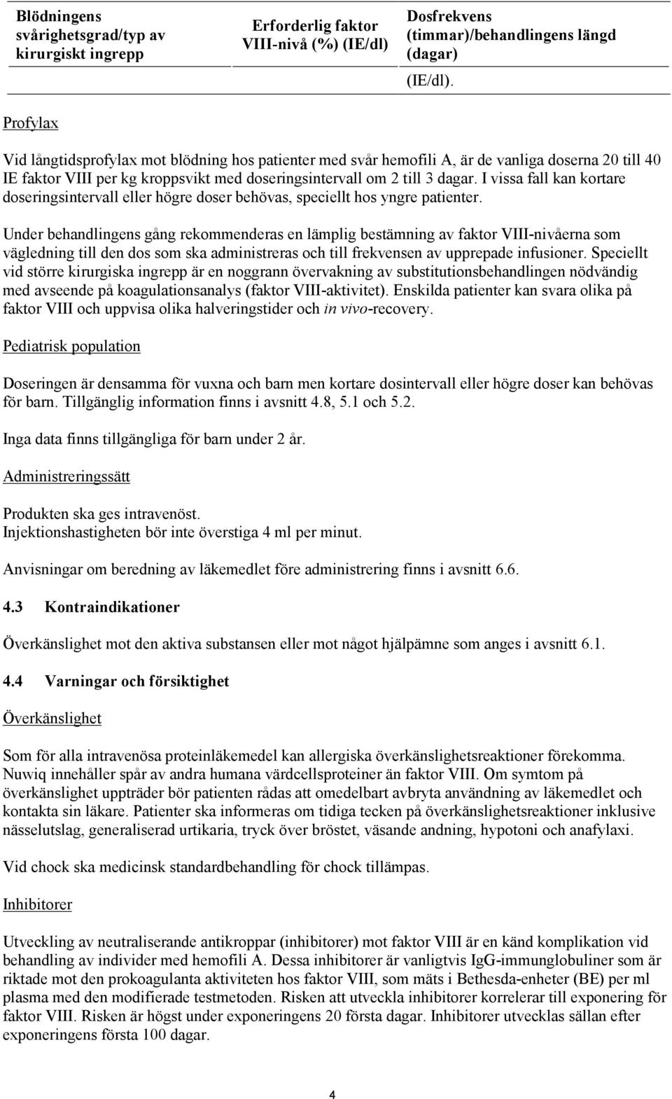 I vissa fall kan kortare doseringsintervall eller högre doser behövas, speciellt hos yngre patienter.