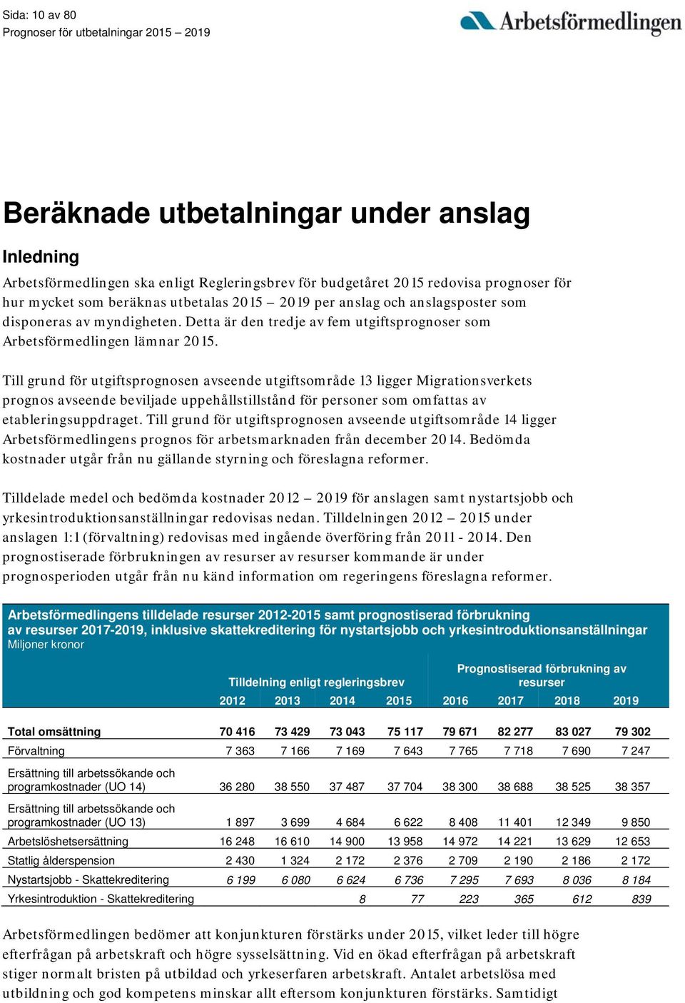 Till grund för utgiftsprognosen avseende utgiftsområde 13 ligger Migrationsverkets prognos avseende beviljade uppehållstillstånd för personer som omfattas av etableringsuppdraget.