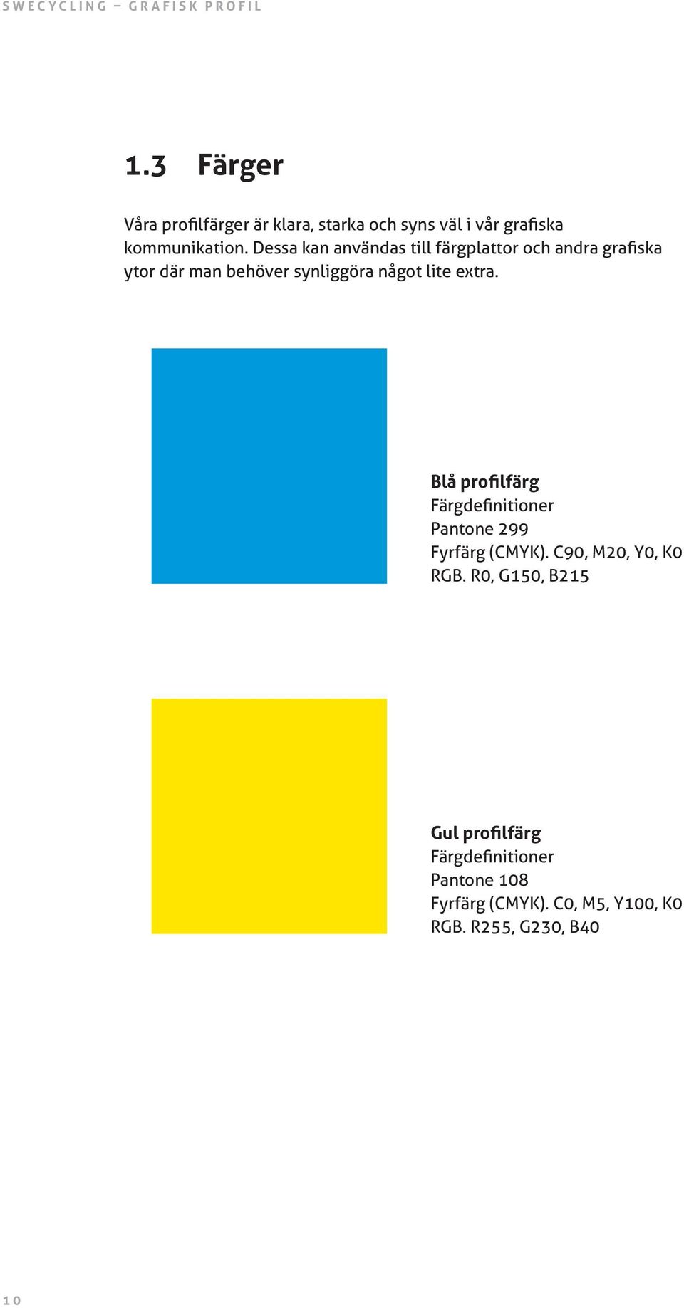 extra. Blå profilfärg Färgdefinitioner Pantone 299 Fyrfärg (CMYK). C90, M20, Y0, K0 RGB.