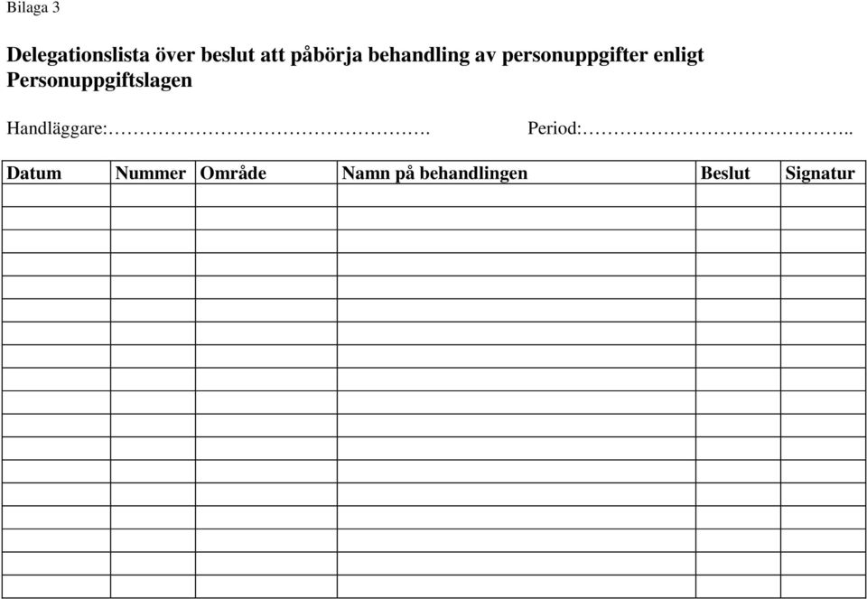 Personuppgiftslagen Handläggare:. Period:.