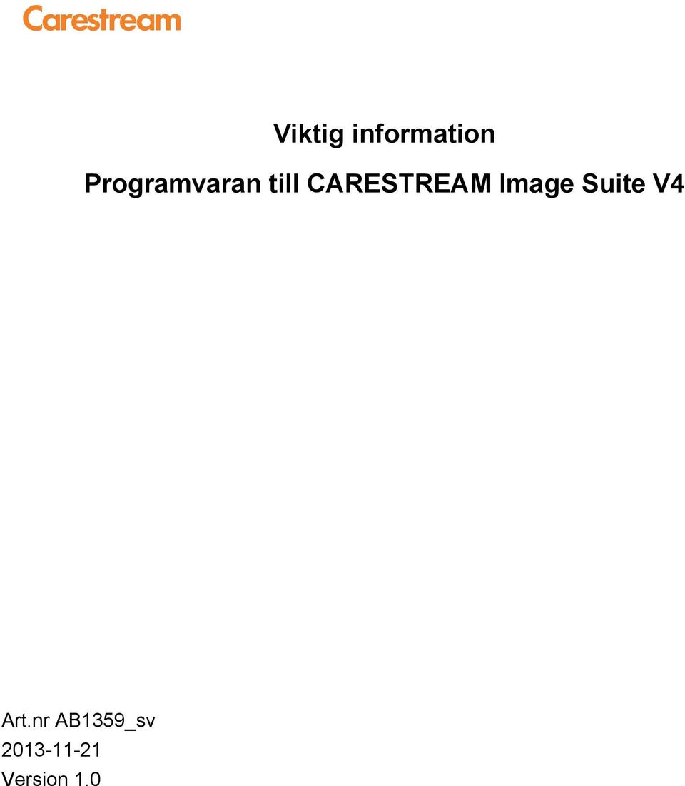 CARESTREAM Image Suite V4