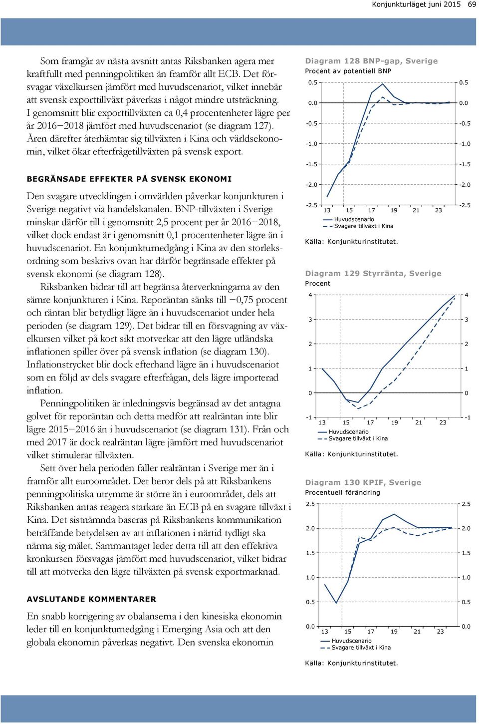 I genomsnitt blir exporttillväxten ca, procentenheter lägre per år 6 8 jämfört med huvudscenariot (se diagram 7).