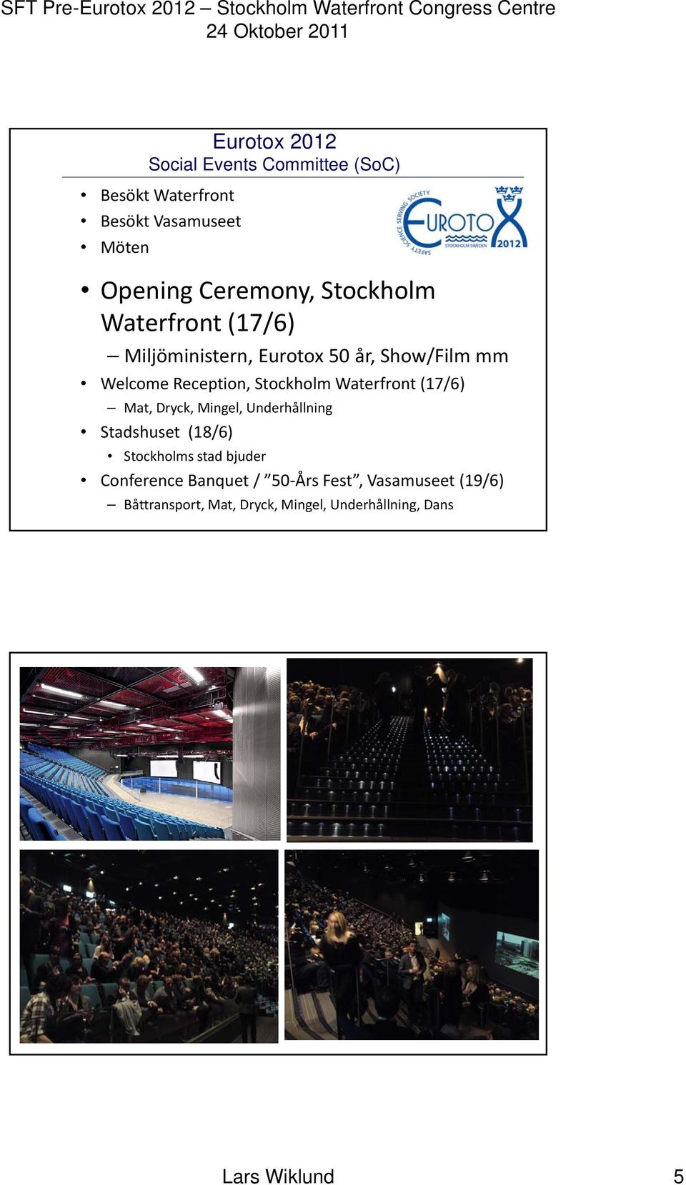 Mat, Dryck, Mingel, Underhållning Stadshuset (18/6) Stockholms stad bjuder Conference Banquet