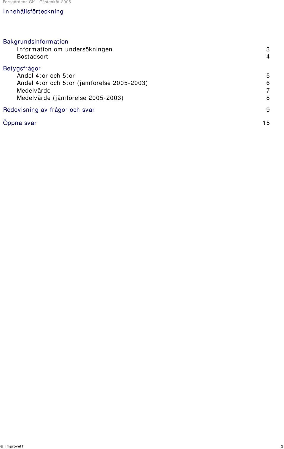 5 Andel 4:or och 5:or (jämförelse 2005-2003) 6 7 (jämförelse