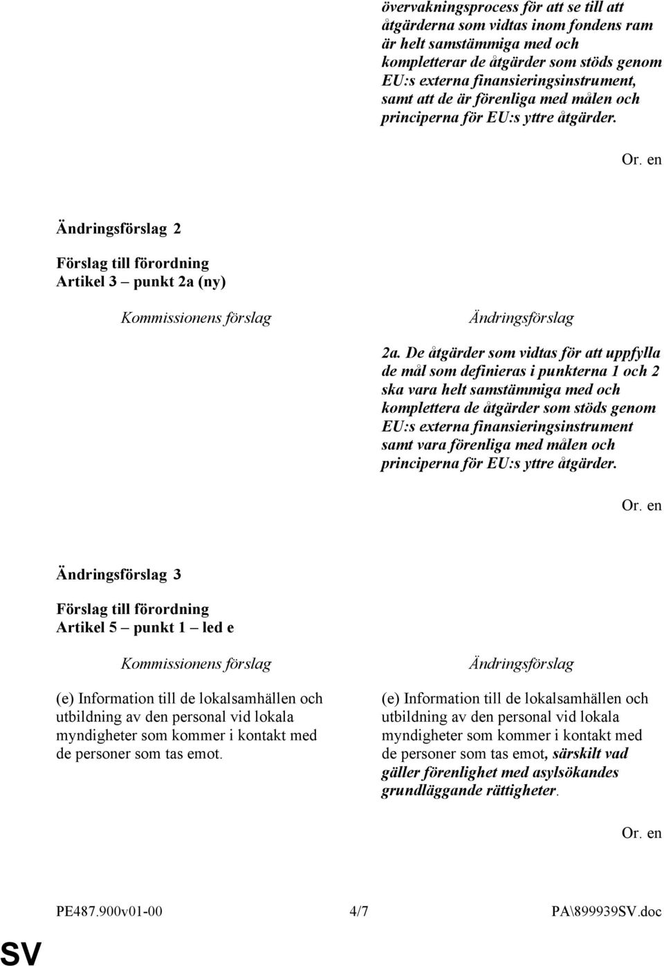 De åtgärder som vidtas för att uppfylla de mål som definieras i punkterna 1 och 2 ska vara helt samstämmiga med och komplettera de åtgärder som stöds genom EU:s externa finansieringsinstrument samt