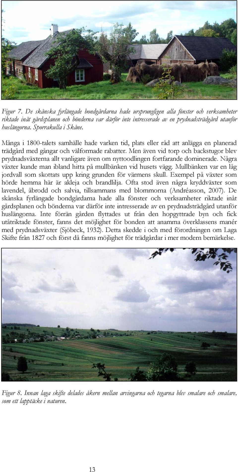 Sporrakulla i Skåne. Många i 1800-talets samhälle hade varken tid, plats eller råd att anlägga en planerad trädgård med gångar och välformade rabatter.
