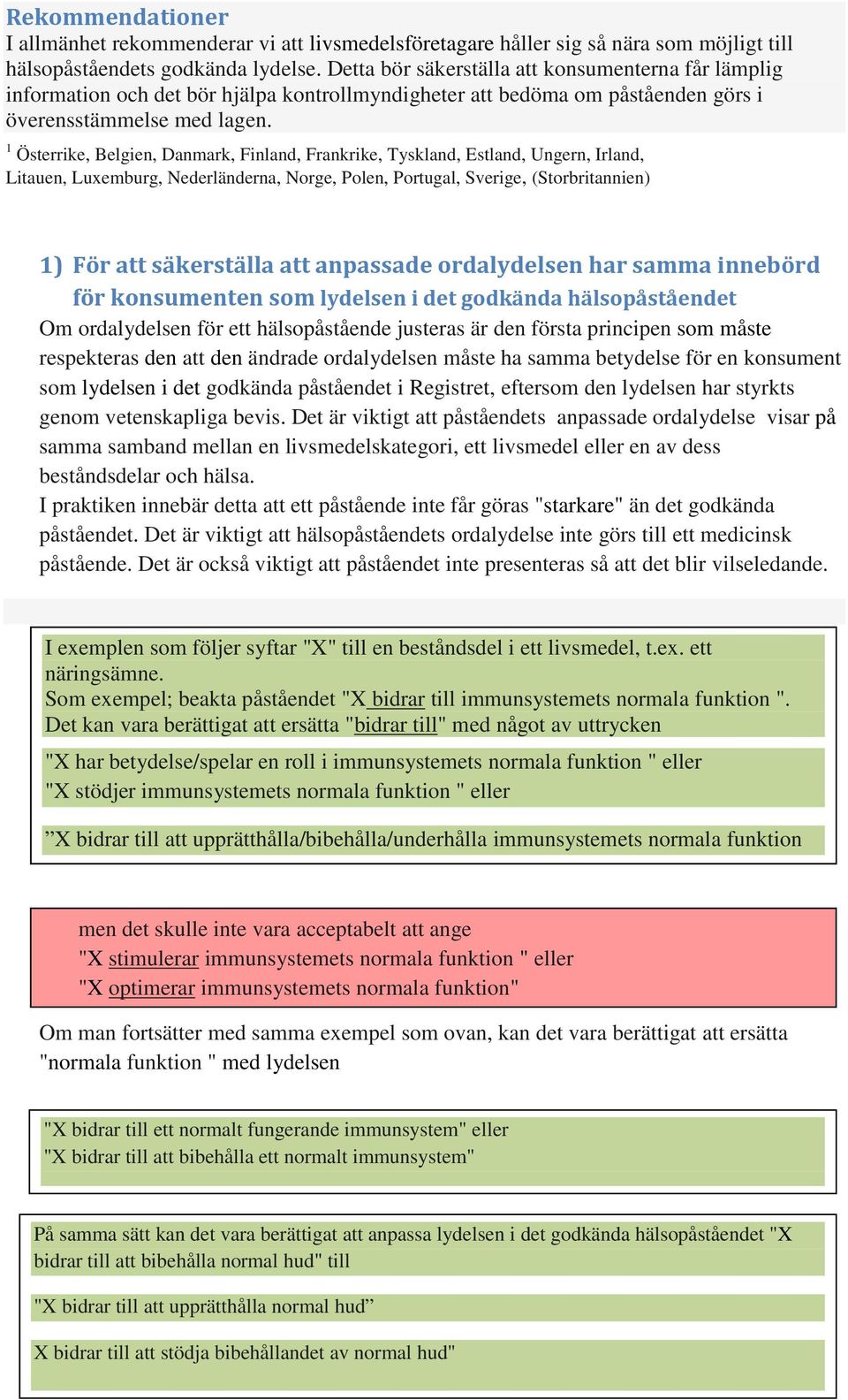 1 Österrike, Belgien, Danmark, Finland, Frankrike, Tyskland, Estland, Ungern, Irland, Litauen, Luxemburg, Nederländerna, Norge, Polen, Portugal, Sverige, (Storbritannien) 1) För att säkerställa att