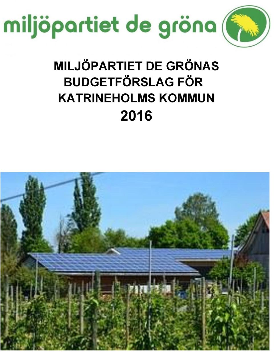 BUDGETFÖRSLAG