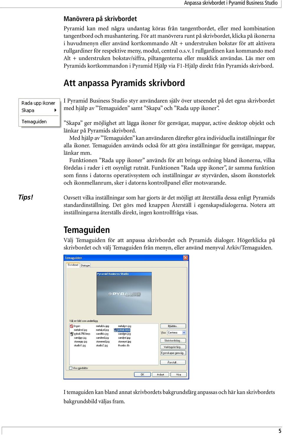 Läs mer om Pyramids kortkommandon i Pyramid Hjälp via F1-Hjälp direkt från Pyramids skrivbord.