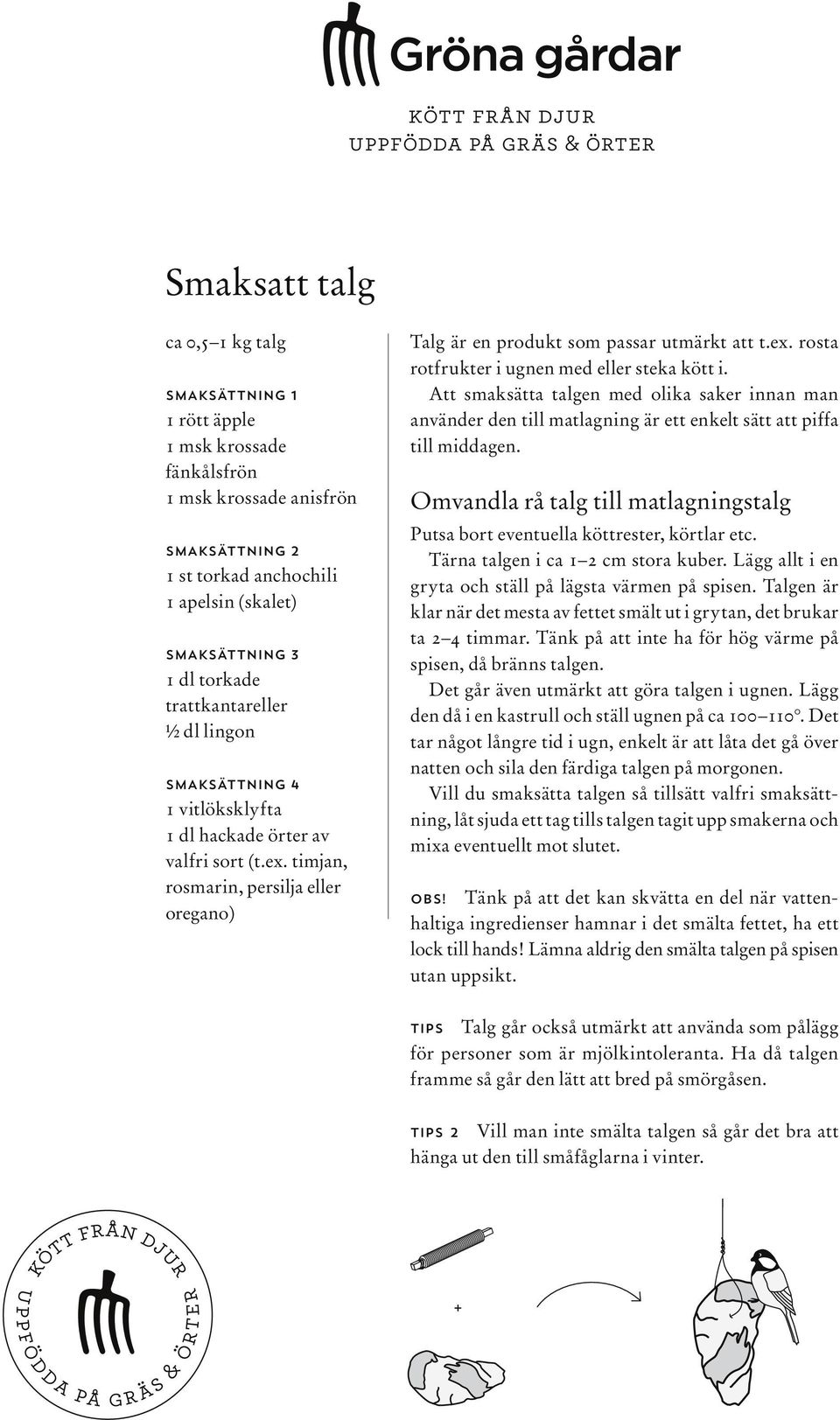 Att smaksätta talgen med olika saker innan man använder den till matlagning är ett enkelt sätt att piffa till middagen.