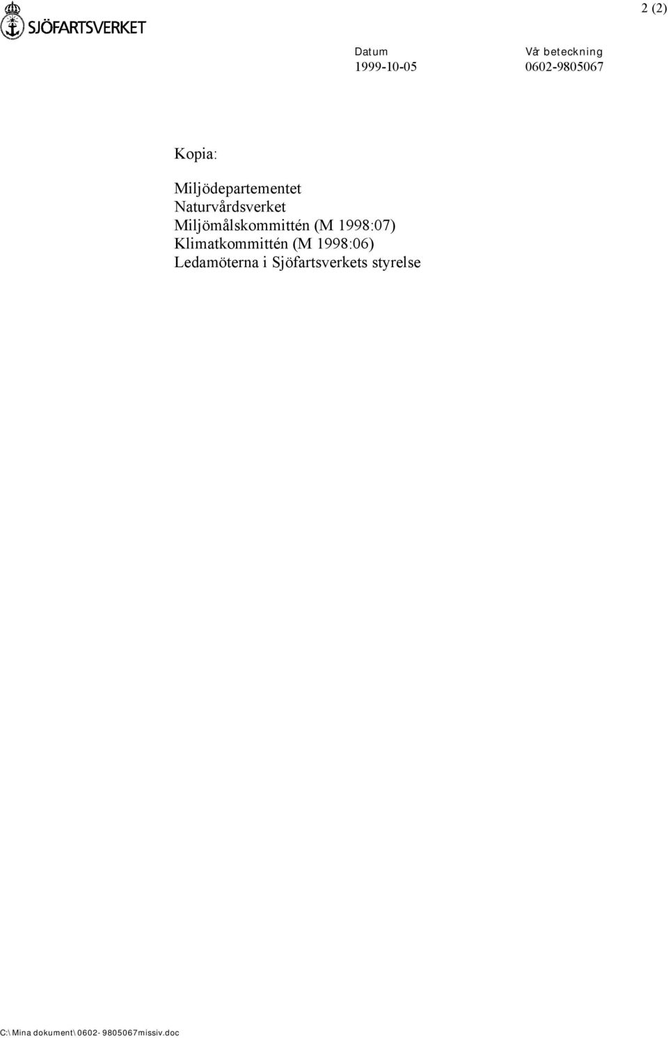 1998:07) Klimatkommittén (M 1998:06) Ledamöterna i