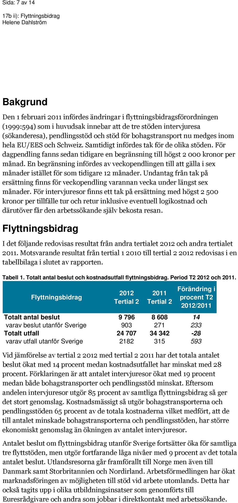 En begränsning infördes av veckopendlingen till att gälla i sex månader istället för som tidigare 12 månader.