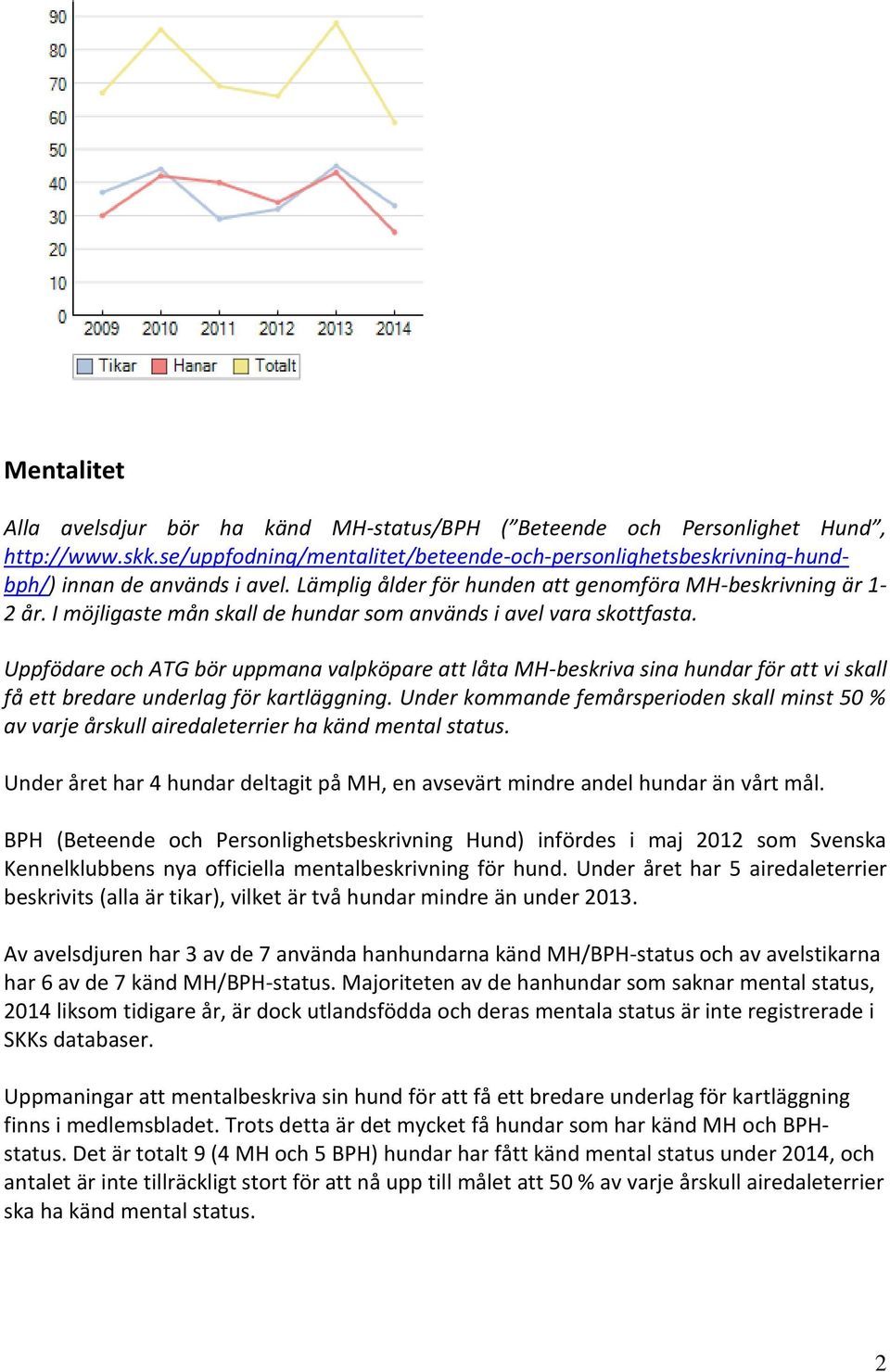 Uppfödare och ATG bör uppmana valpköpare att låta MH-beskriva sina hundar för att vi skall få ett bredare underlag för kartläggning.
