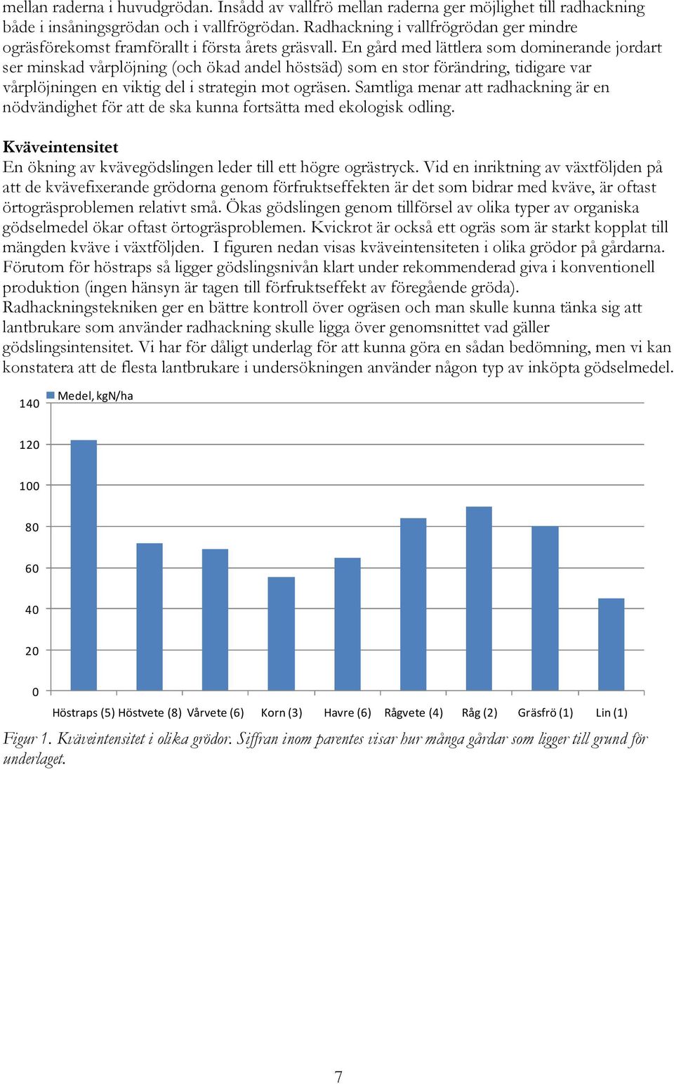 En gård med lättlera som dominerande jordart ser minskad vårplöjning (och ökad andel höstsäd) som en stor förändring, tidigare var vårplöjningen en viktig del i strategin mot ogräsen.