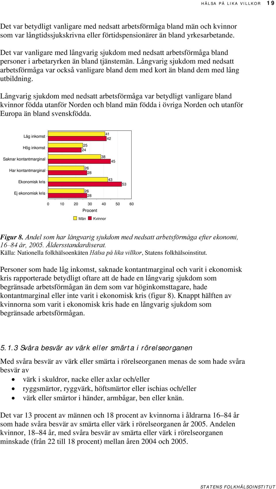 Långvarig sjukdom med nedsatt arbetsförmåga var också vanligare bland dem med kort än bland dem med lång utbildning.