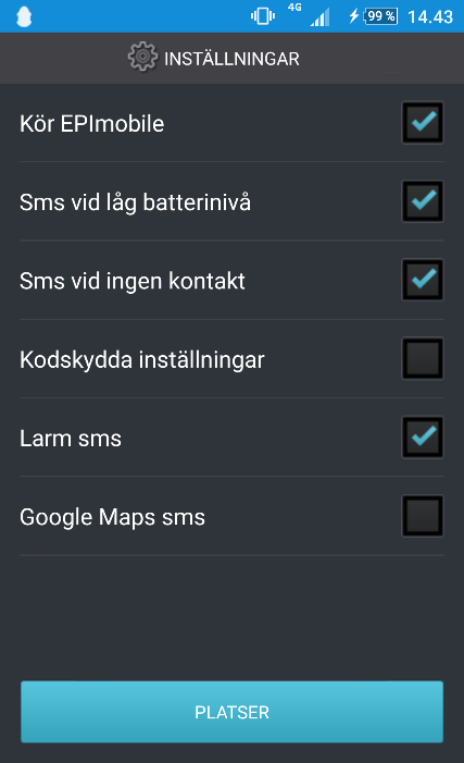 4.1.2 Rapporter Epimobile applikationen sparar datum och tidpunkt för registrerade rapporter i en kronologisk lista (logg). Ytterligare beskrivning av listans information finns i kapitel 5.