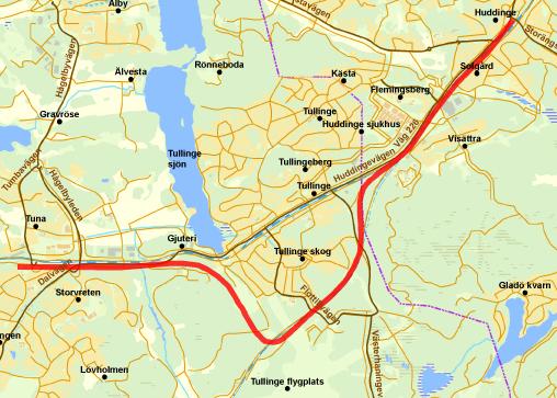 Trafikverkets planering Trafikverket har startat en förstudie för en förbifart Tullinge.