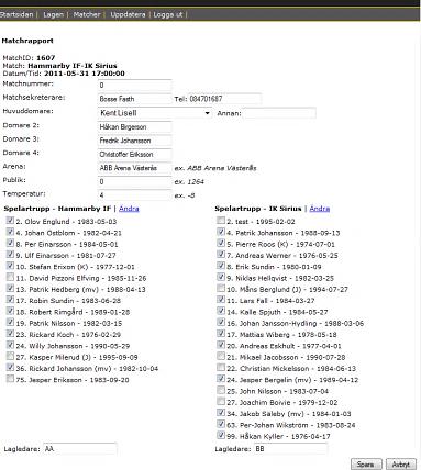 Finns inte huvuddomaren i listan kan du skriva in det för hand i textrutan till höger d. Domare 2-4 Skriv in samtliga domare.