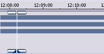 116 sv Användargränssnitt Bosch Video Management System Klicka för att flytta den tunna linjen till tiden i tidsfältet.