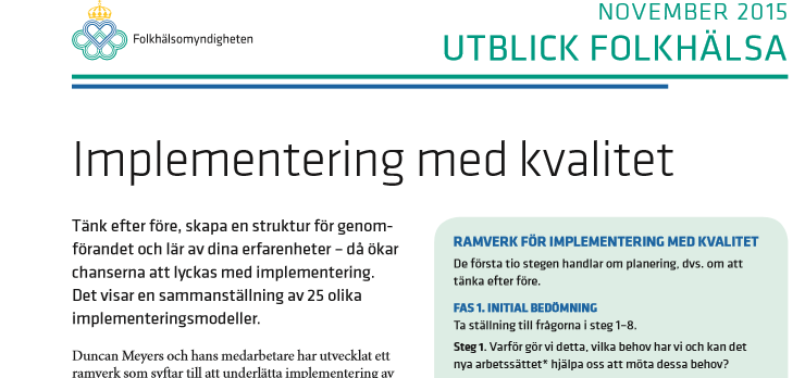 Implementering med kvalitet https://www.