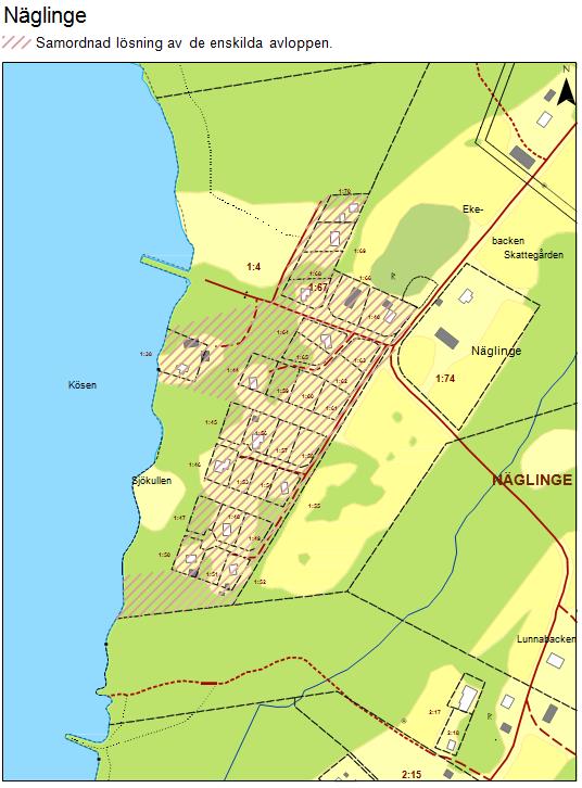 Littera S13-12 Sammanhållen bebyggelse med Upprättat den 2013-09-12 behov av samordnad VA-lösning Upprättat av Revidering Näglinge Område: Näglinge fritidshusområde (A) och Näglinge by (B).