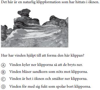 GEOVETENSKAP Uppgift SO61098 Flervalsfråga Mäter kunskaper om: Jordens struktur, fysiska egenskaper
