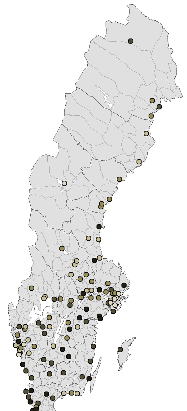 SCB 4 MI 12 SM 1002 Andelen grönyta i Stockholm uppgår till 70 procent av tätortsarealen. För Göteborg är andelen 69 procent. I Malmö är andelen grönyta endast 53 procent.
