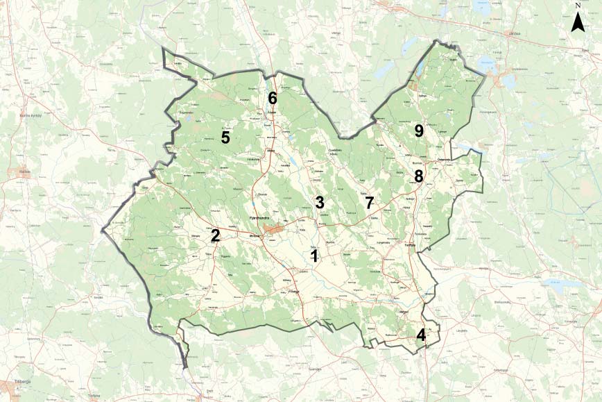 LANDSKAP OCH NATUR Fjärdhundrabygden präglas av ett jordbrukslandskap med utbredande åker- och betesmarker samt stora skogsområden.