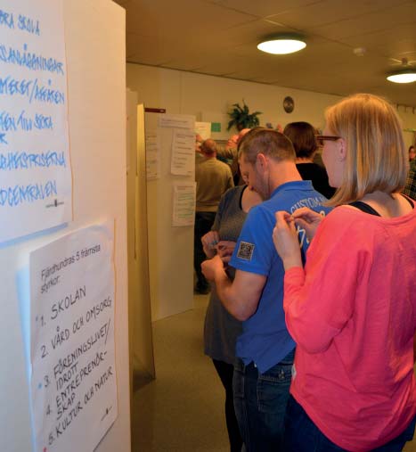 Efter talarna fi ck grupperna fortsätta att diskutera Fjärdhundras identitet.