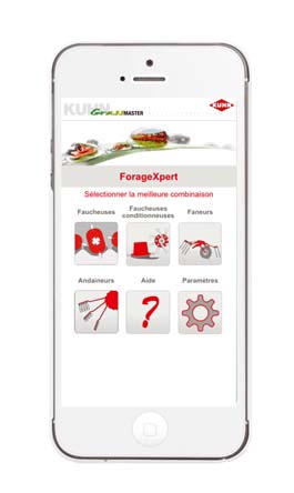 KUHN APPS SMÅ PROGRAM MED STOR EFFEKT FÖR KRAFTFULLA SKÖRDESYSTEMLÖSNINGAR Vallskördekedjan är inte starkare än sin svagaste länk. Det är viktigt att alla maskiner fungerar tillsammans.
