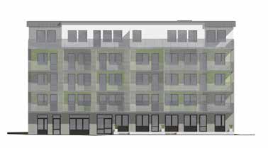 Fasadritningar HUS 4 Fasad mot nordväst.
