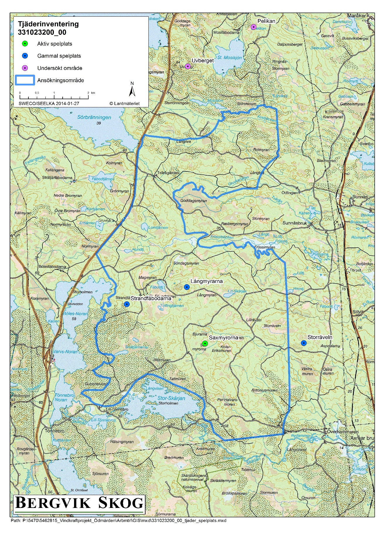 Karta 14 visar de besökta platserna under
