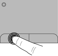 Välja Styrplattans vänster- och högerknapp används på samma sätt som motsvarande knappar på en extern mus. Använda styrplattegester Du kan använda flera olika gester på styrplattan.