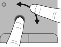 Rotera Med rotationsfunktionen kan du rotera objekt som exempelvis fotografier. Vila vänster pekfinger mot styrplattan.