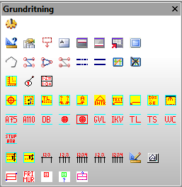 Inställning för Grundritning Välj Verktygssettet för grundritning längst upp på verktygslisten.