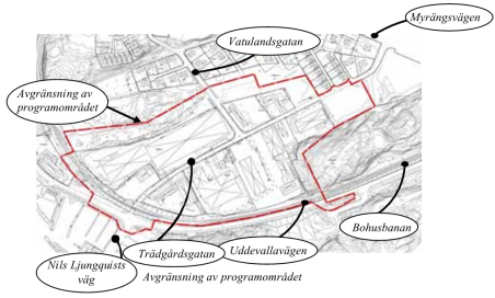 (17) 214-8-2 4 PLANERAD BYGGNATION SAMT PLANOMRÅDE I det pågående arbetet med detaljplanen finns planer på att utveckla Myrens industriområde med bostäder, hotell, butiker, kontor och