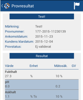 7. Notifieringar/Prenumerationer 7.1 Notifieringar 7.1.1 Information från Eurofins skickas som notifieringar till din mobiltelefon och sparas i din app under Notifieringar. 7.1.2 Här återfinns även notifieringar på prenumerationer.