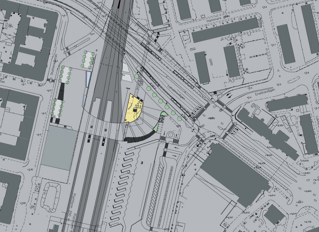Omfattande rivning av befintlig byggnad krävs för genomförande. Flera parter är inblandade i genomförandet. Överenskommelse om ersättning, ny byggrätt mm krävs.