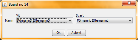 12. Insättning av ny spelare när en rond har startat När en rond har startat och en ny spelare tillkommer och endera får frirond eller möta den som har frirond går man tillväga så här.