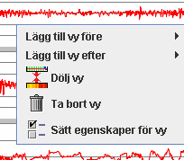 5.3 Högerknapp i vy Alternativt kan nya vyer skapas genom att klicka höger musknapp I en befintlig vy Man kan välja att lägga vyn före (över) eller efter (under) befintlig vy. 5.3.1 Lägga till vy Höger knapp I befintlig vy innehåller kommando för att lägga till vy före eller efter aktuell vy.