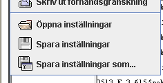 7 Inställningsfiler När man har skapat vyer och ställt in parametrar på dessa kan spara inställningarna för att användas vid senare tillfälle. Detta sparar mycket tid.