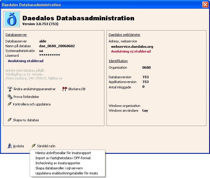 16 (18) Användarna som inte hunnit spara kommer att förlora alla sina ändringar. Kontrollera att varje användare stänger ner och sparar alla sina ändringar för säker informationshantering.