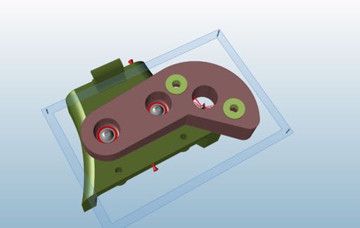 6.5 TOPOLOGIOPTIMERING I SOLIDTHINKING INSPIRE Geometrin för cylinderfästet importeras till solidthinking Inspire och material tas bort från modellen som inte skall ingå i designutrymmet, det vill