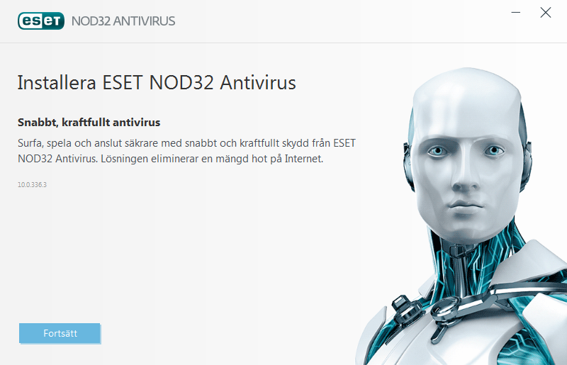 Installation Starta installationen Du kan starta installationsguiden på ett av följande sätt: ESET NOD32 Antivirus innehåller komponenter som kan komma i konflikt med andra antivirusprodukter eller