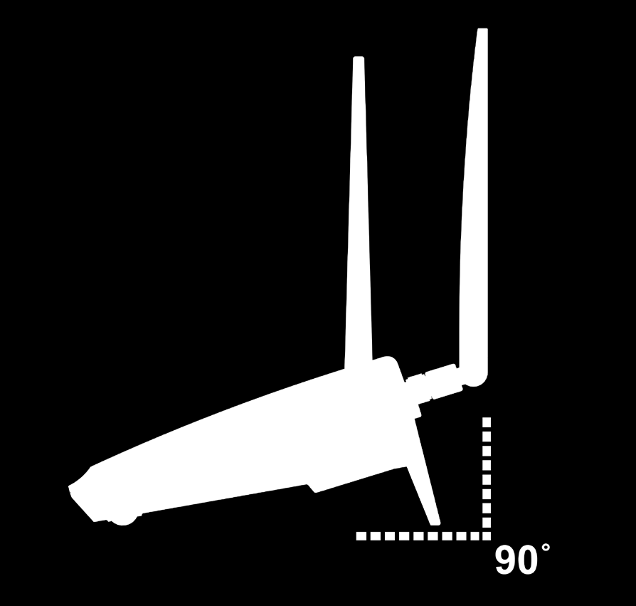 Kapitel Installera din Synology Router 2 Montera antenner 1 Rikta in antennen mot antennfoten. 2 Vrid medsols tills antennen sitter på plats.