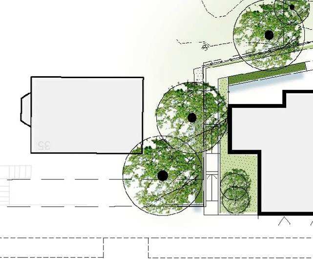 12 (14) S-Dp 2007-36263-54 Kulturmiljö Förslaget innebär en påverkan av hus och markbehandling ca 10 meter in i villaträdgårdens nordvästra hörn.