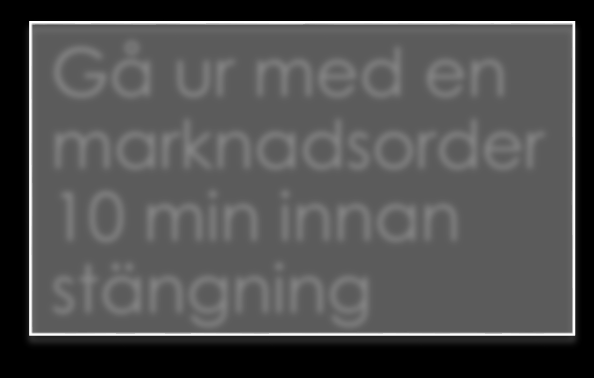 Frågetecken rörande regelverket ST3 Empire Hur timar vi exiten den dag som vi ska går ur marknaden med en