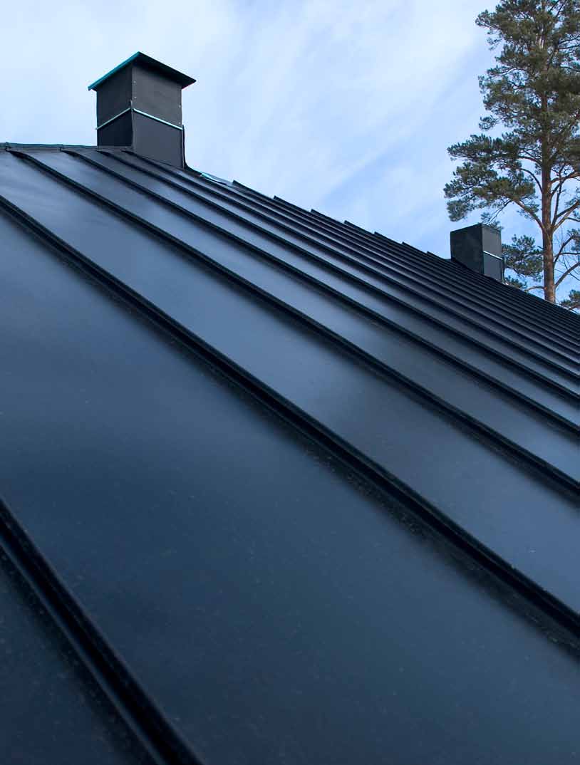 Prelaq PLX används som byggnadsmaterial till tak. Stålplåten är färgbelagd och plåten har en minimal återfjädring för att passa till takkonstruktion.