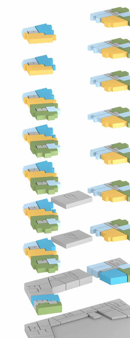 Hus 3 Hitta rätt läge i hus 3 Här kan du se hur lägenheterna i hus 3 är placerade. Med hjälp av kompassrosen på planlösningssidorna kan du se vilket väderstreck balkongerna ligger i.