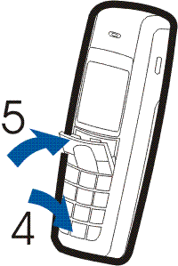 Byta knappmall: 1. Tryck på knappmallens ovansida och lyft ut den från skalet (1, 2). 2. Dra ut knappmallen från skalet (3). 3.
